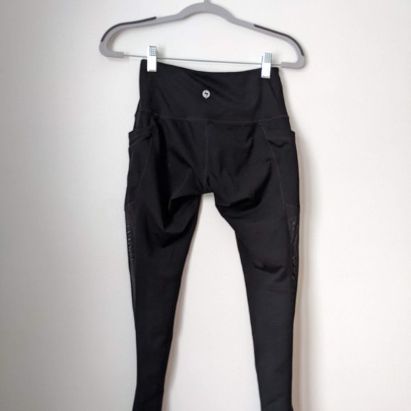 POPFLEX Blogilates Adventure Zip Black Leggins Pilates Yoga Size 4 S Small - Picture 2 of 7